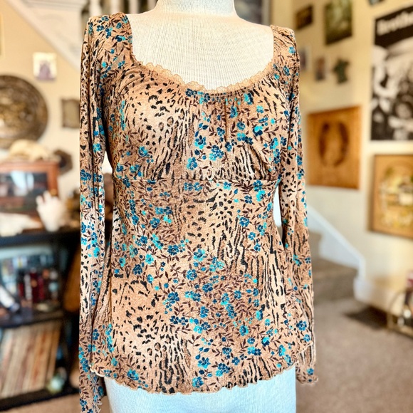 Vintage 90s / 2000s y2k Self Esteem Bell Sleeve Baby Doll Top - Picture 1 of 9